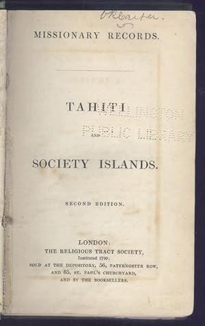 Missionary Records. Tahiti and Society Islands.