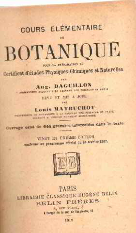 Cours elementaire de botanique