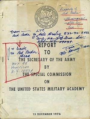 Report to the Secretary of the Army By the Special Commission on the United States Military Acade...