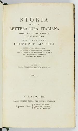 Storia della letteratura italiana dall' origine della lingua fino al secolo XIX. Vol. I(-III).