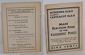 Working class against capitalist class. Main election issue of the Communist Party. Election Plat...