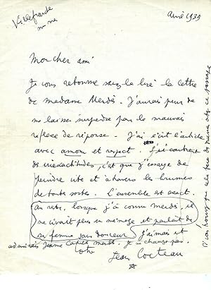 ALS from Cocteau, dated April 1935