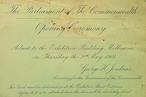 Invitation to the Opening Ceremony of The Parliament of the Commonwealth