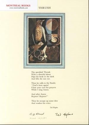 Thrush (Broadside Print) -- from The Cat and the Cuckoo