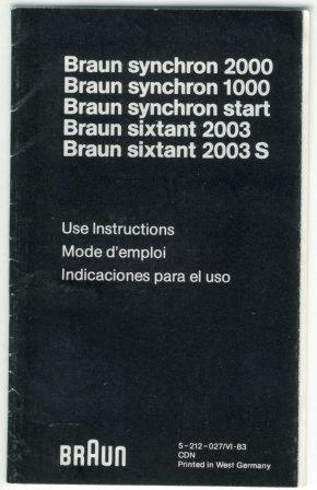 Braun synchron 2000; Braun synchron 1000; Braun synchron start; Braun sixtant 2003; Braun sixtant...