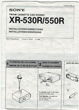 Sony FM/AM Cassette Car Stereo Installation/Connections (INSTRUCTION BOOKLET ONLY!)