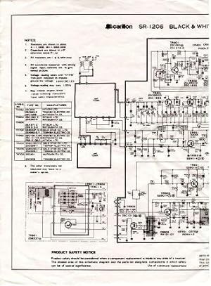 carillon SR-1206 Black & White Television Schematic Diagram (INSTRUCTION BOOKLET ONLY!)