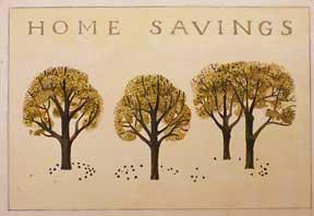 Trees. Design for entrance to Home Savings , Walnut Creek, CA (now Chase).