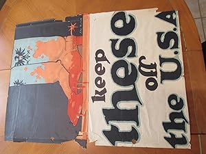 "Keep These Off the U. S. A." Original Color Lithograph WWI War Poster, Color