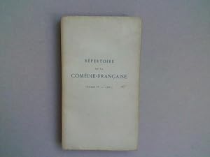 Répertoire de la Comédie-Française (Année 1887). Tome IV