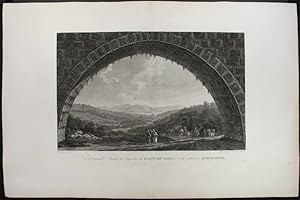 Vue de la grande Arcade de l'aqueduc de Baktché-Kieuï, et du vallon de Buyuk-Dèrè