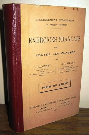 Exercices Français pour toutes les classes - Partie du Maître - Pour les classes de 7e, de 6e et ...