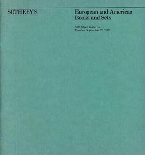 European and American Books and Sets: Property of the Estate of the Late Harry Himes and Property...