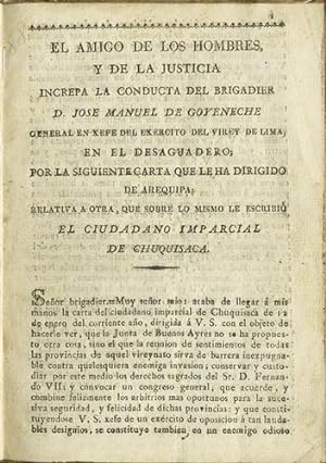 El Amigo de los Hombres, y de la justicia increpa la conducta del brigadier D. Jose Manuel de Goy...