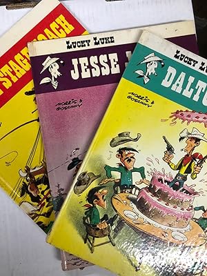 Lucky Luke Series- Set of 3 Hardcover Graphic Novels: The Stage Coach, Jesse James, Dalton City