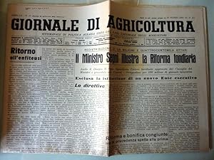 "GIORNALE DI AGRICOLTURA Settimanale di Politica Agraria edito dal Ramo Editoriale degli Agricolt...