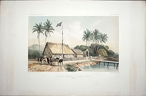 Maison de Monsieur Pritchard a Pape-iti (Ile Taiti). Print from "Voyage au Pole Sud et dans l'Oce...