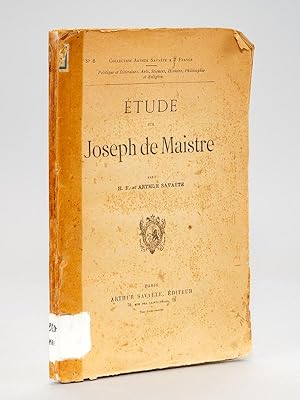 Etude sur Joseph de Maistre.