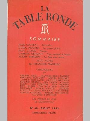 LA TABLE RONDE - Revue Mensuelle - Numéro 68 - Aout 1953