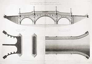 Geometrical elevation of a Bridge to be built over the River in the Garden at Sion. Plan of the F...