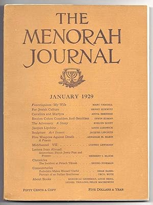 THE MENORAH JOURNAL. January 1929. Vol. XVI, No. 1