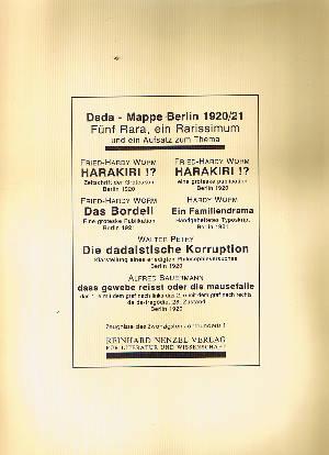 Dada-Mappe Berlin 1920/21: Fünf Rara, ein Rarissimum und ein Aufsatz zum Thema. Numeriert (135 vo...