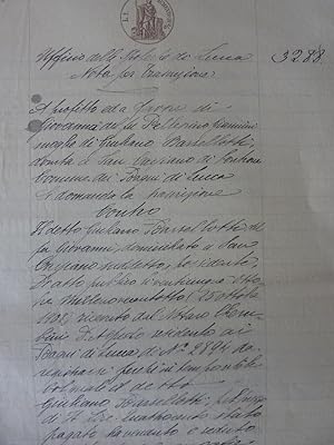 Documento "Ufficio delle Ipoteche di Lucca - Nota di Trascrizione A Favore di Giovanna Giannini C...