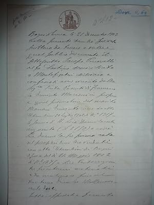 Documento "Atto Notarile - ESTINZIONE PER DEBITO DI LIRE 2190 Bagni di Lucca 21 Dicembre 1902"