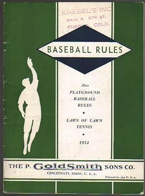 Baseball Rules: Also Playground Baseball Rules: Laws of Lawn Tennis - 1934