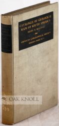 CATALOGUE OF GEOLOGICAL MAPS OF SOUTH AMERICA.|A