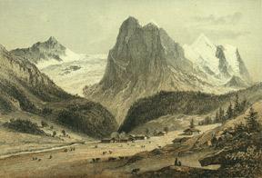 Glacier de Rosenlaui, Wellhorn et Wetterhorn.