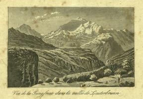 Vue de la Jungfrau dans la vallée de Lauterbrunn.