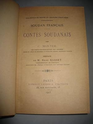Contes soudanais. Préface de M. René Basset.