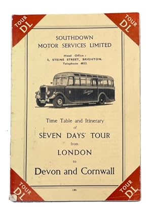 Time Table & Itinerary of Seven Days' Tour (DL) from London to Devon & Cornwall