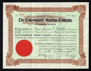 The Consolidated Alaskan Company: Share Certificate, 1909-1923