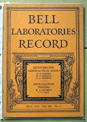 Bell Laboratories Record. May 1934, volume XII, no. 9.