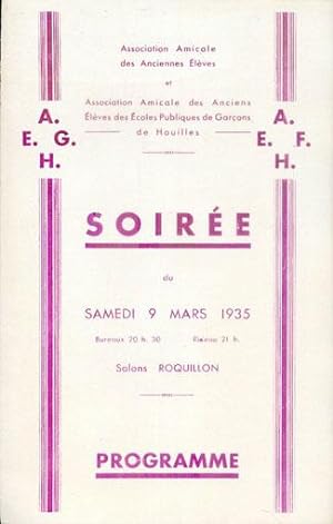 SOIRÉE du Samedi 9 Mars 1935 Salons Roquillon. Programme