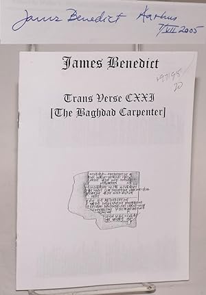 Trans Verse CXXI [the Baghdad carpenter]