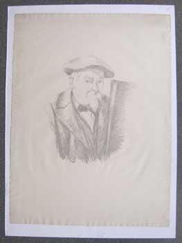 Cézanne au beret devant un chevalet. (Cézanne wearing a beret before an Easel).