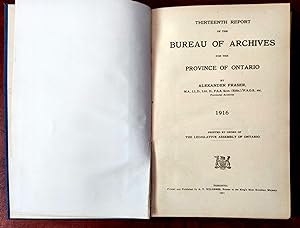LA ROCHEFOUCAULT-LIANCOURT'S TRAVELS IN CANADA 1795 (THIRTEENTH REPORT OF THE BUREAU OF ARCHIVES ...