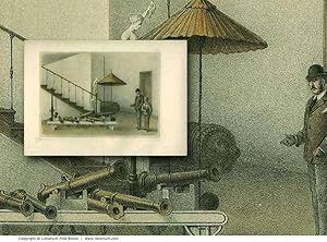 [ARTILLERY] Antique Bronze Cannons and Mortars. ORIGINAL 19th CENTURY TINTED LITHOGRAPH PRINT.