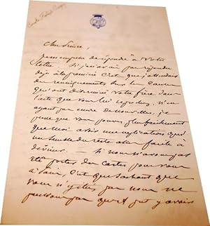 Lettre Autographe Signée de PERSIGNY JEAN GILBERT VICTOR FIALIN DUC DE (1808-1872) adressée au Pr...