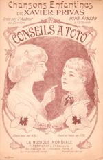 Partition de "Conseils à Toto", chanson enfantine créée par l'auteur et par Nine Pinson