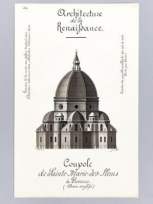 Architecture de la Renaissance. Coupole de Sainte-Marie-des-Fleurs à Florence [ Beau lavis origin...