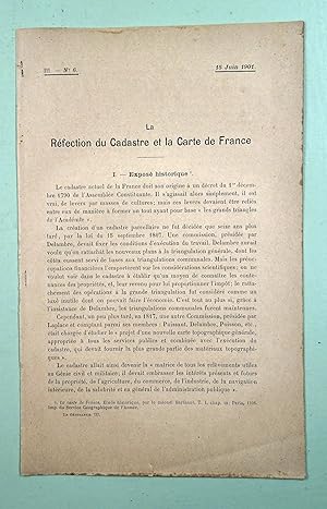 -1 - Des cartes d'Europe en 1900, par le Gnal DERRECAGAIN, 26pages - 2 - La réfection du cadastre...