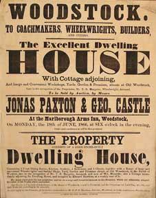 The Excellent Dwelling House with Cottage Adjoining. Woodstock [original auction poster].