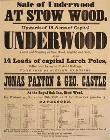 Upwards of 18 Acres of Capital Underwood. Stow Wood [original auction poster].