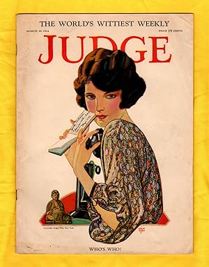 Judge Magazine - March 29, 1924 / The World's Wittiest Weekly. Art Deco. "Telephone" Number.