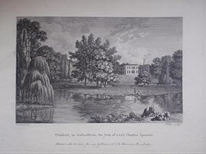 Original Antique Engraving Illustrating Whitfield in Oxfordshire The Seat of Lord Charles Spencer.
