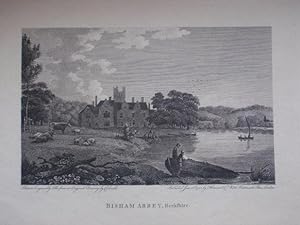 Original Antique Engraving Illustrating Bisham Abbey in Berkshire.